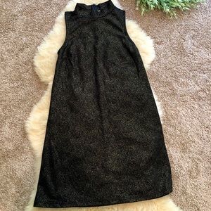 High neck sparkle shimmer glitter gold black dress